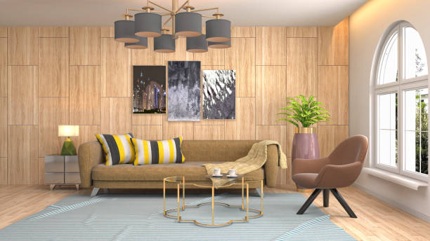 istock Interior of the living room. 3D illustration 1029885452