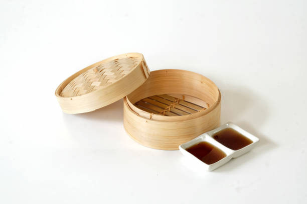 istock Empty basket of dim sum made of bamboo material 1029888504