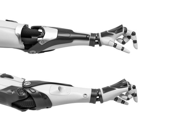 istock 3d rendering of two robot arms with thumbs and index fingers measuring an extremely small object 1029892018