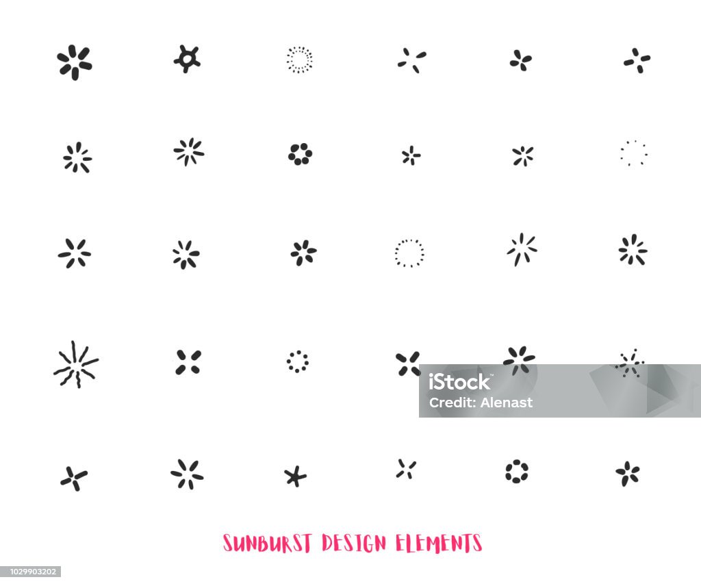 Hand drawn sunburst ray design elements isolated on white background. Modern starburst Hand drawn sunburst ray design elements isolated on white background. Modern starburst. Sparks stock vector