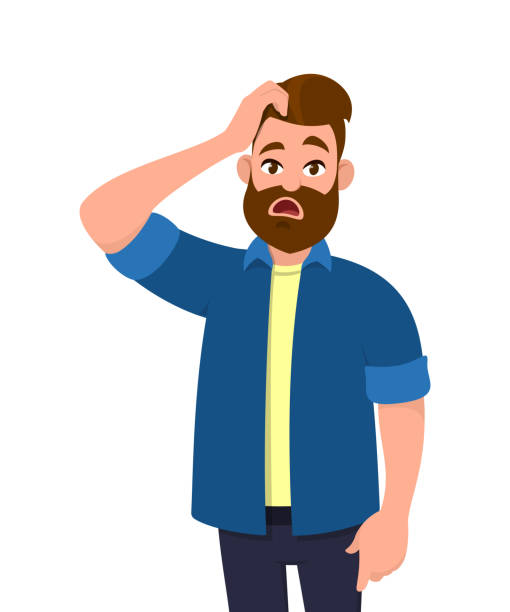 Confused Young Man Scratching His Head Emotions And Body Language Concept  Vector Illustration In Cartoon Style Stock Illustration - Download Image  Now - iStock
