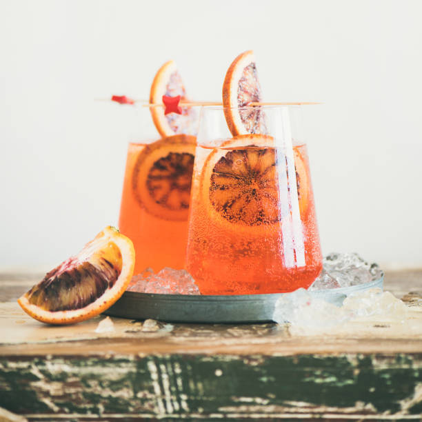 istock Spritz cocktail drink with orange and ice, square crop 1029909062