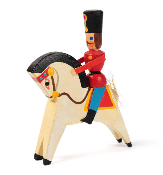 istock old Christmas decorations, wooden figure hussar isolated over white 1029912848