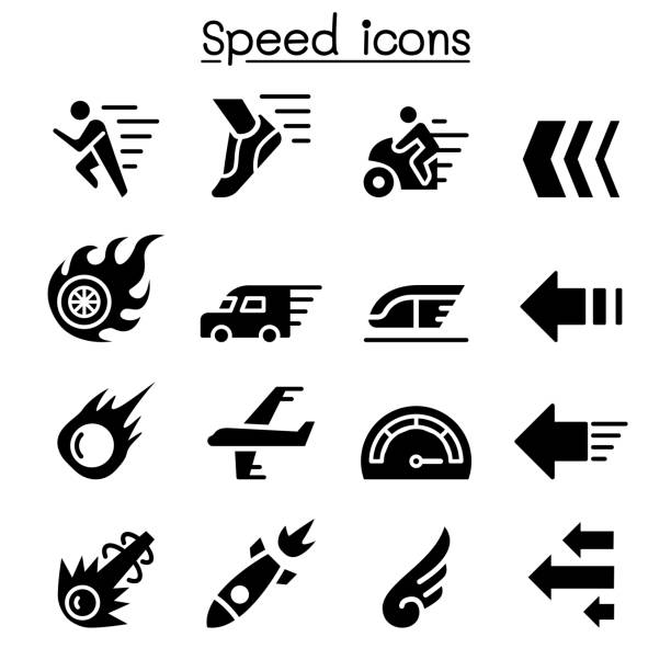 Speed icon set Speed icon set turbo stock illustrations