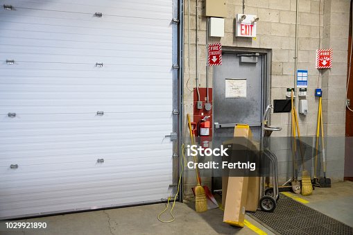 istock A blocked fire exit door in a warehouse 1029921890