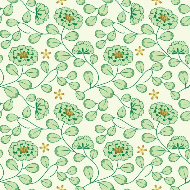 Vector illustration of Flower pattern wallpaper.