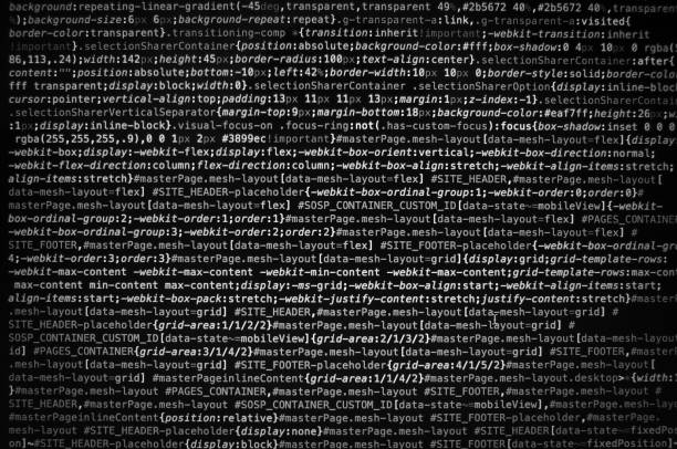 Desktop source code and Wallpaper by Computer language with coding and programming. Desktop source code and technology background, Developer or programer with coding and programming, Wallpaper by Computer language and source code, Computer virus and Malware attack. html stock pictures, royalty-free photos & images