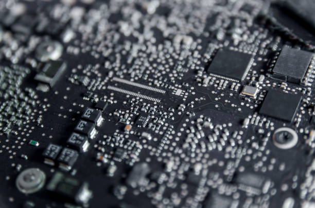 istock Circuit board and electronic computer hardware, Repair of electronic control panel, motherboard. 1029927924