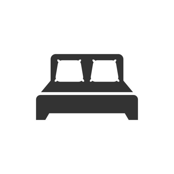 ベッド フラット スタイルのアイコン。孤立した白地の寝室ベクトル図を眠る。ソファーのビジネス コンセプトをリラックスします。 - 13573点のイラスト素材／クリップアート素材／マンガ素材／アイコン素材