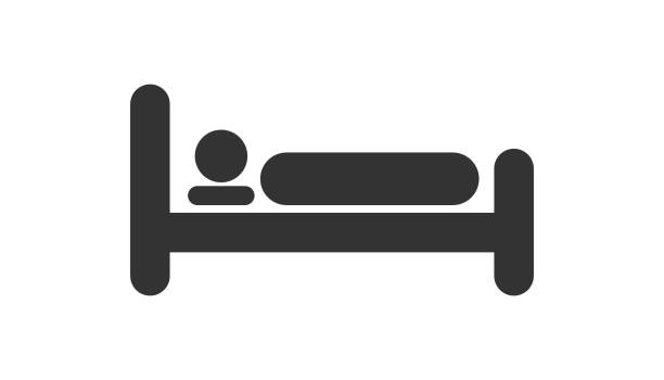 ilustrações de stock, clip art, desenhos animados e ícones de bed icon in flat style. sleep bedroom vector illustration on white isolated background. relax sofa business concept. - 13571