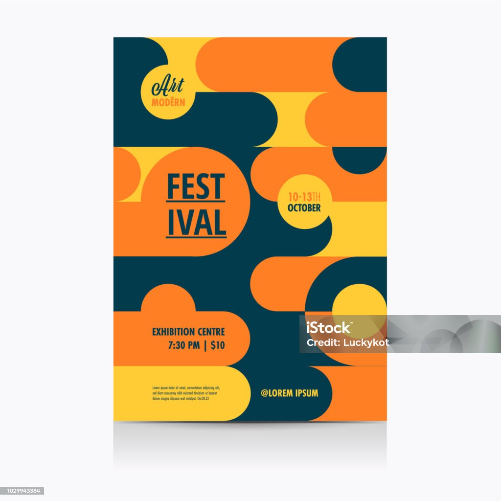 Festival Poster Layout with geometric Shapes. Vector illustration. Music Festival stock vector