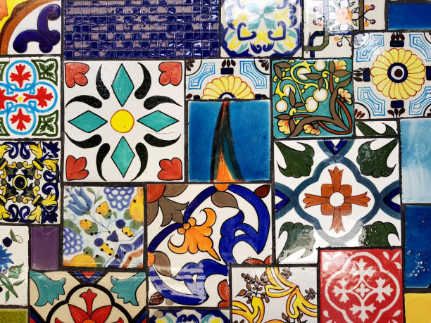 istock Colorful vintage ceramic tiles wall decoration 1029949222