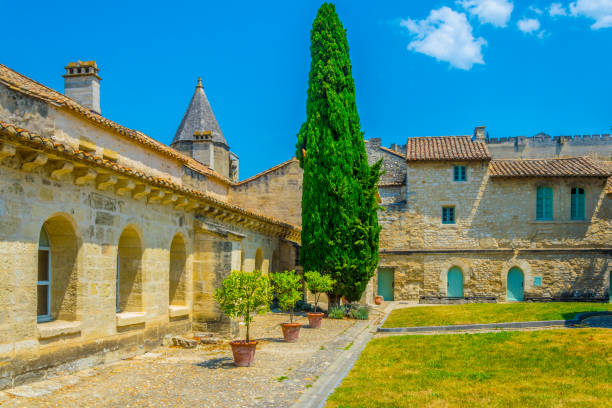 istock Main courtyard with a pavilion in the old carthusian monastery Chartreuse de Villeneuve lez Avignon, France 1029954796