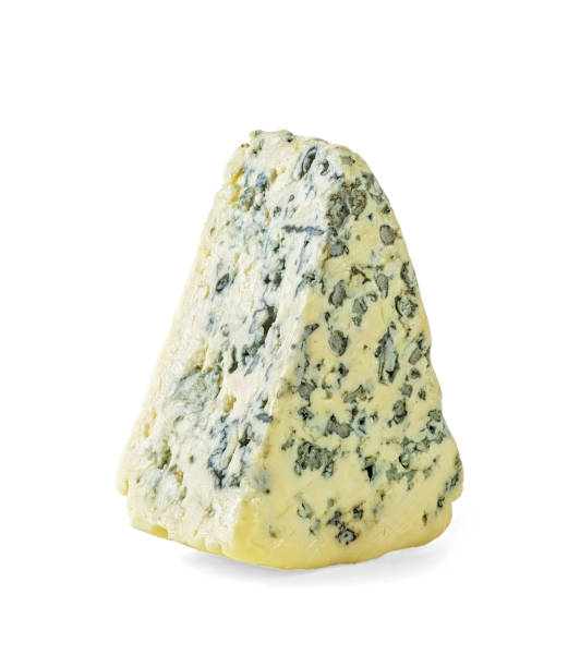 istock Blue cheese with mold isolated on white background 1029958410