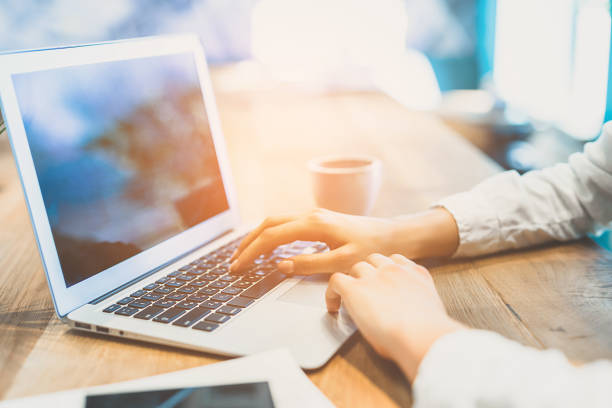 istock The female hands working with the modern laptop 1029961918