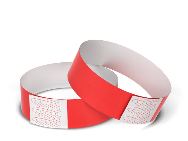 Blank paper event bracelet. 3d illustration isolated on white background