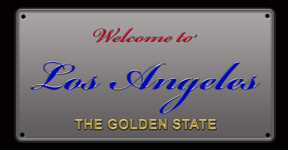 Welcome to Los Angeles License Plate illustration