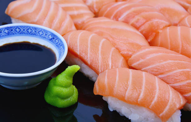 istock Wasabi with sushi and soy sauce 1029975302