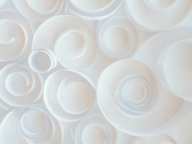 circles from strips of paper, abstract background, shadows from the paper, scrapbooking