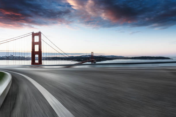 istock Golden Gate with speeding highway 1029990372