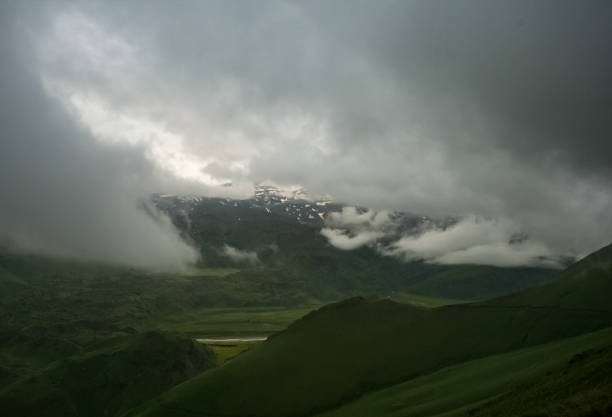 istock Mountain landscape with trail and green meadow and forest, Dolom 1029998426