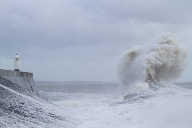istock UK weather: Large waves today at Porthcawl, South Wales. 1030012502