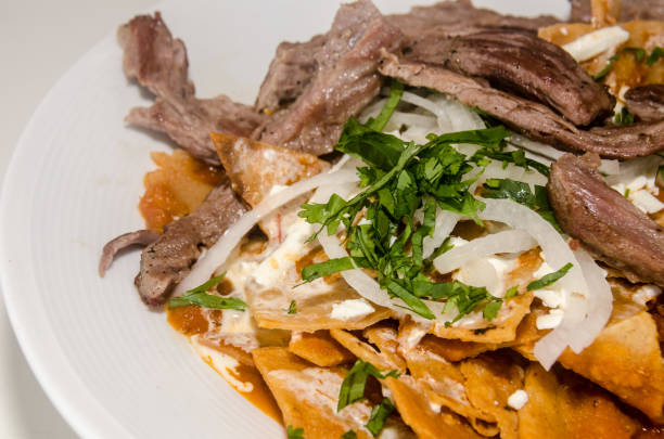 istock Mexican red chilaquiles with arrachera 1030012878