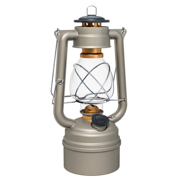 Antique Kerosene Lantern, 3D rendering isolated on white background