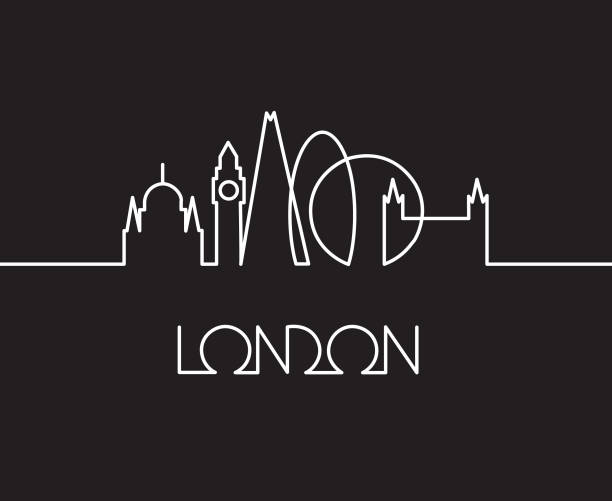 lineare darstellung der stadt london - bridge london england symbol vector stock-grafiken, -clipart, -cartoons und -symbole