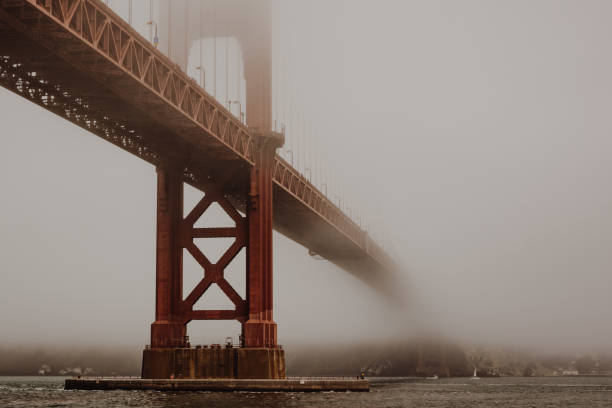 The Golden Gate Bridge captured during a foggy afternoon Hoppers Hands at Fort Point.