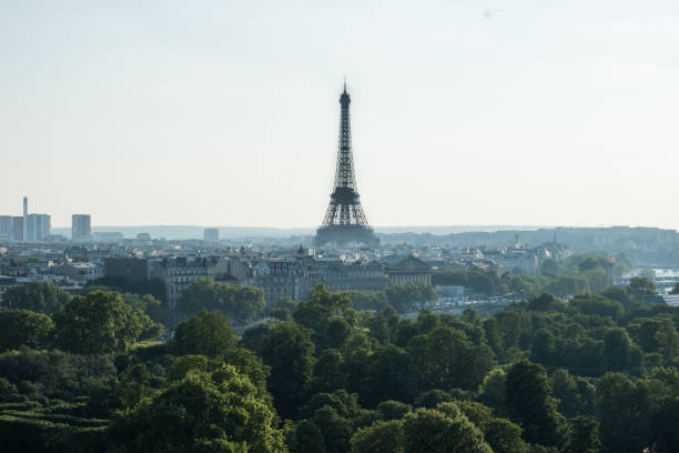 istock Aerial view of Paris and the Eiffel Tower. 1030055276