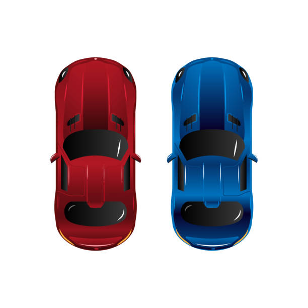 istock Two sports cars top view. 1030055324