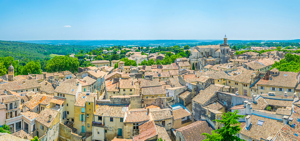 Aerial view of Uzes, France