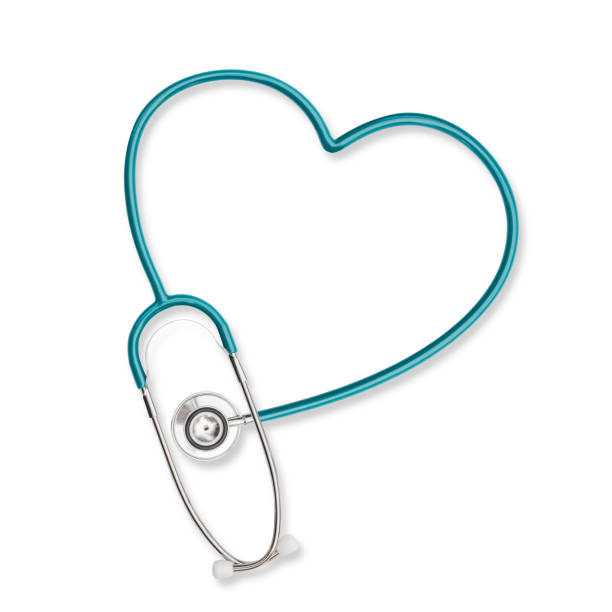Isolated doctor's stethoscope in heart shape  lavender purple color on white background with clipping path Isolated doctor's stethoscope in heart shape  lavender purple color on white background with clipping path polycystic ovary syndrome photos stock pictures, royalty-free photos & images