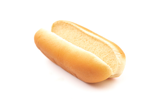 Hot Dog Bun on a White Background