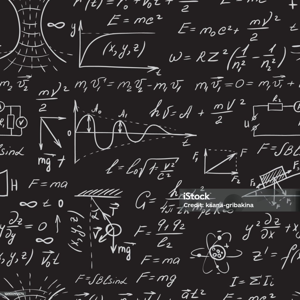 Scientific Formulas Background Education Background Seamless Pattern With Scientific Formulas Stock ...