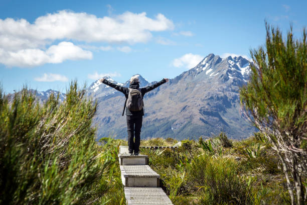 istock Woman Walking on Footpath at Key Summit Lookout Trail 1030114932