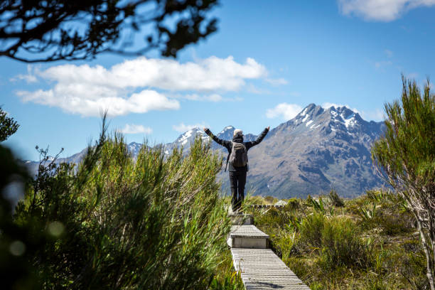 istock Woman Walking on Footpath at Key Summit Lookout Trail 1030114934