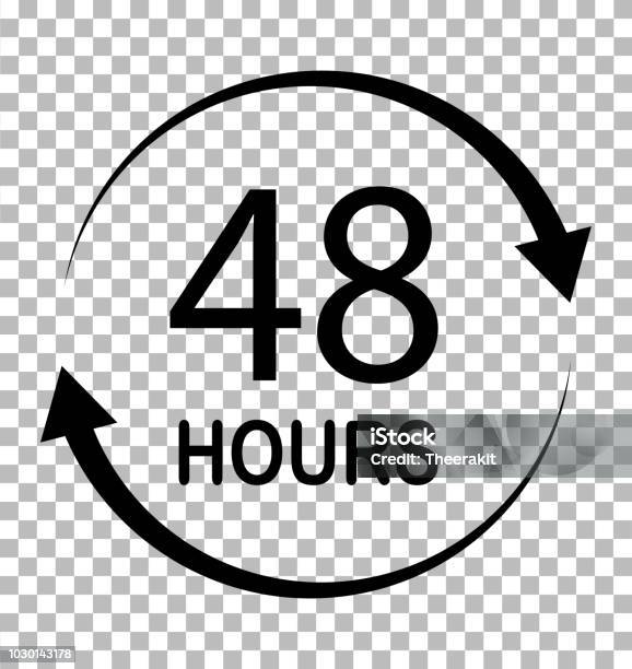 48 Hours On Transparent Background 48 Hours Sign Flat Style 48 Hours Icon For Your Web Site Design Logo App Ui Stock Illustration - Download Image Now