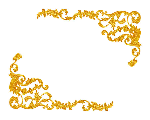 istock Ornament elements, vintage gold floral designs 1030145700