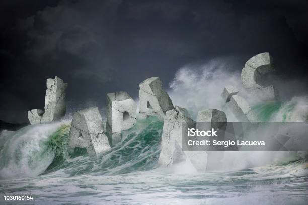 3d Rendering Idea For The Strongest Storm Of The Year In Japan Stock Photo - Download Image Now