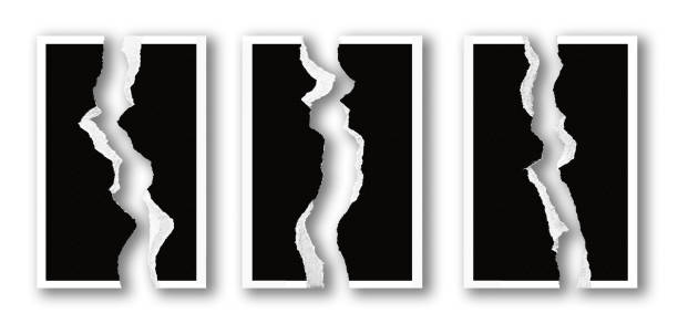 Tear the photo paper Tear the photo paper for creative design material isolated on white background with clipping path split pictures stock pictures, royalty-free photos & images