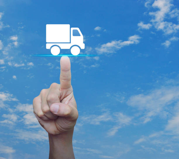 istock Truck delivery service online concept 1030183916