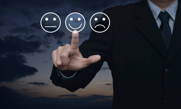 istock Business customer service evaluation and feedback rating concept 1030183930