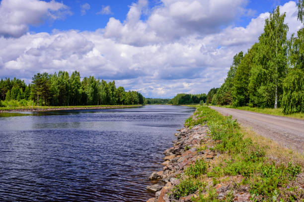 Saimaa canal Saimaa canal near Lappeenranta, beautiful summer landscape, Finland saimaa stock pictures, royalty-free photos & images