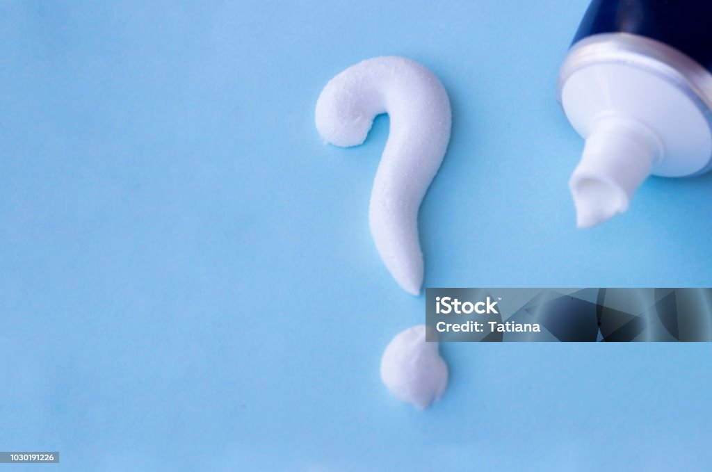 Question Mark With Toothpaste Question Mark From Toothpaste On Blue Background Toothpaste Selection ...