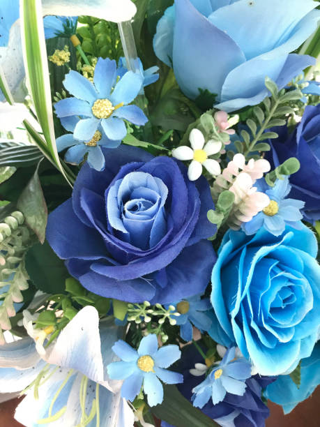 istock A bouquet of artificial blue flowers. 1030191254