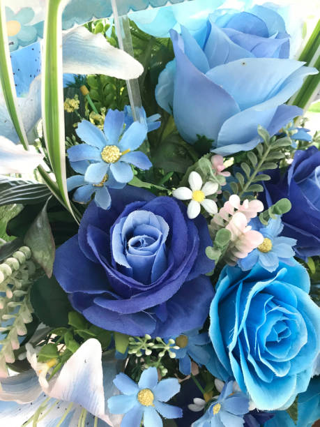 istock A bouquet of artificial blue flowers. 1030191268