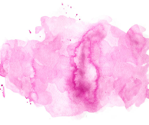 istock Pink watercolor background on a white paper 1030191500