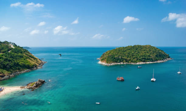 istock Panoramic view of the green tropical island 1030202344